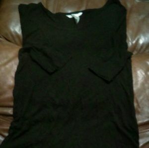 Solid black, thin fabric shirt